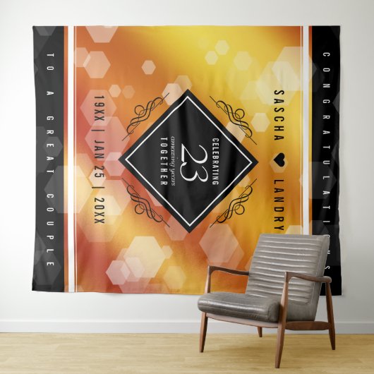 Elegante 23e trouwdag Imperial Topaz jubileum Wandkleed (In Situ (horizontaal))