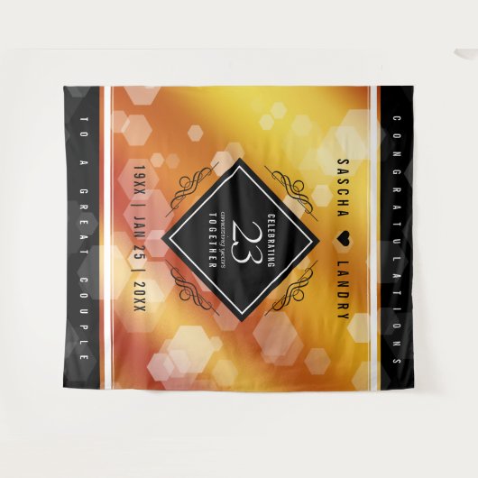 Elegante 23e trouwdag Imperial Topaz jubileum Wandkleed (Voorkant (horizontaal))