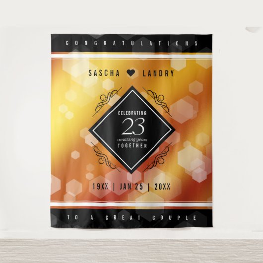 Elegante 23e trouwdag Imperial Topaz jubileum Wandkleed (Voorkant)