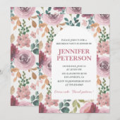 Elegante 23e verjaardag uitnodigingen Floral Boho  (Voorkant / Achterkant)