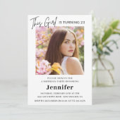 Elegante 23e verjaardag uitnodigingen Foto Modern (Staand voorkant)
