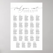 Elegante 24 tafels Vind uw zitplaatskaart Poster (Voorkant)