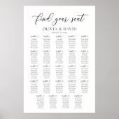 Elegante 24 tafels Vind uw zitplaatskaart Poster (Voorkant)