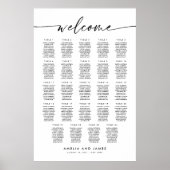 Elegante 24 Tafels Welkom Zitplaats Chart Poster (Voorkant)