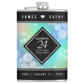 Elegante 24e Opal Huwelijksjubileum Viering Heupfles (Voorkant)