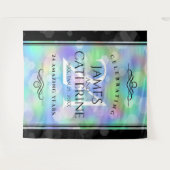 Elegante 24e Opal Huwelijksjubileumviering Wandkleed (Voorkant (horizontaal))