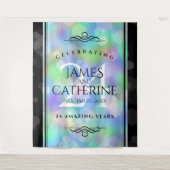 Elegante 24e Opal Huwelijksjubileumviering Wandkleed (Voorkant)