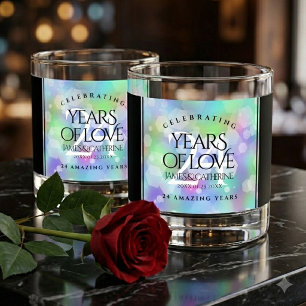Elegante 24e Opal Huwelijksjubileumviering Whisky Glas