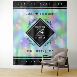 Elegante 24e Opalen Huwelijksjubileumviering Wandkleed