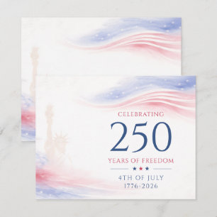 Elegante 250ste Amerikaanse Onafhankelijkheidsdag Notitiekaartje