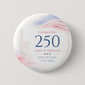 Elegante 250ste Amerikaanse Onafhankelijkheidsdag Ronde Button 5,7 Cm (Voorkant)