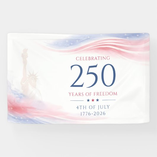 Elegante 250ste Amerikaanse Onafhankelijkheidsdag Spandoek (Horizontaal)