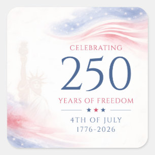 Elegante 250ste Amerikaanse Onafhankelijkheidsdag Vierkante Sticker