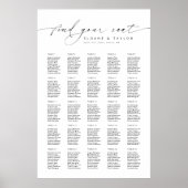 Elegante 25 tafels Vind uw zitplaatskaart Poster (Voorkant)
