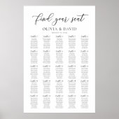 Elegante 25 tafels Vind uw zitplaatskaart Poster (Voorkant)