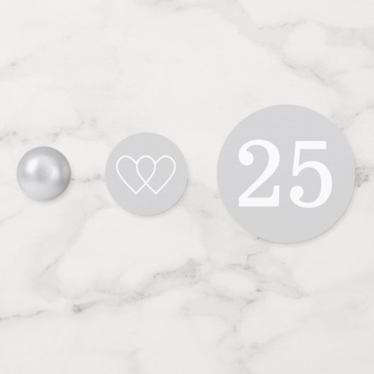 Elegante 25e bruiloft Jubileum Bloemen Confetti (Achterkanten)