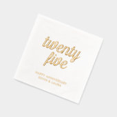 Elegante 25e bruiloft Jubileum Gold Foil servetten (Links)