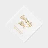 Elegante 25e bruiloft Jubileum Gold Foil servetten (Rechts)