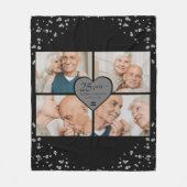 Elegante 25e Jubileum foto Silver Glitter Fleece Deken (Voorkant)