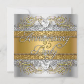 Elegante 25e jubileum zilver goud viering kaart (Voorkant)