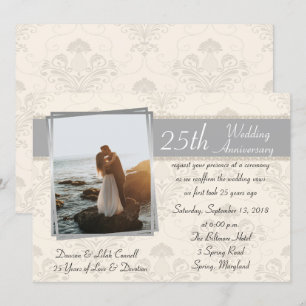 Elegante 25e jubileumviering kaart
