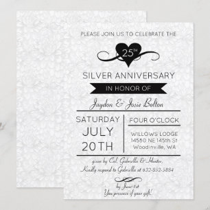 Elegante 25e jubileumviering kaart