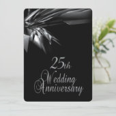 Elegante 25e trouwdag uitnodiging (Staand voorkant)