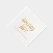 Elegante 25e verjaardag moderne gouden folie serve folie servetten (Rechts)