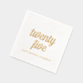 Elegante 25e verjaardag moderne gouden folie serve servetten (Links)