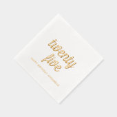 Elegante 25e verjaardag moderne gouden folie serve servetten (Rechts)