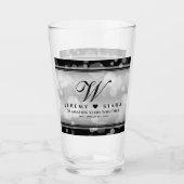 Elegante 25e Zilveren Huwelijksjubileum Glas (Voorkant)