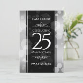 Elegante 25e zilveren huwelijksjubileum kaart (Staand voorkant)