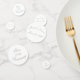 Elegante 25e zilveren huwelijksjubileum Persoonlij Confetti