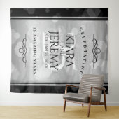 Elegante 25e zilveren huwelijksjubileum wandkleed (In Situ (horizontaal))