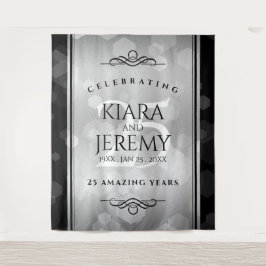 Elegante 25e zilveren huwelijksjubileum wandkleed