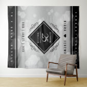 Elegante 25e zilveren huwelijksjubileum wandkleed (In Situ (horizontaal))