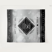 Elegante 25e zilveren huwelijksjubileum wandkleed (Voorkant (horizontaal))