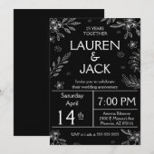 Elegante 25e zilveren jubileum uitnodiging (Voorkant / Achterkant)