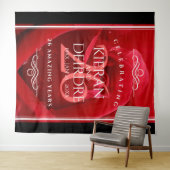 Elegante 26e rozen huwelijksjubileumviering wandkleed (In Situ (horizontaal))