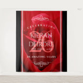 Elegante 26e rozen huwelijksjubileumviering wandkleed (Voorkant)