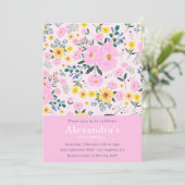 Elegante 26e verjaardag uitnodigingen Floral Chic  (Staand voorkant)