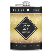 Elegante 27e muziek bruiloft jubileumviering heupfles (Voorkant)