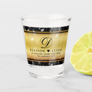 Elegante 27e muziek huwelijksjubileum shot glas