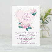 Elegante 27e verjaardag uitnodigingen Pink Floral (Staand voorkant)