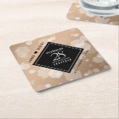 Elegante 28e Linnen Huwelijksjubileumviering Kartonnen Onderzetters (Schuin)