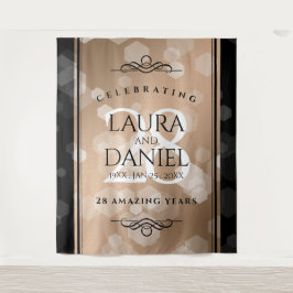 Elegante 28e Linnen Huwelijksjubileumviering Wandkleed