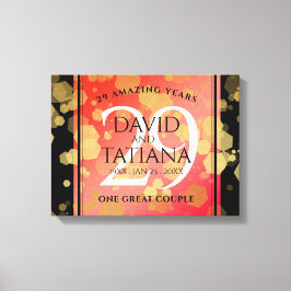 Elegante 29e granaat Huwelijksjubileum Canvas Afdruk