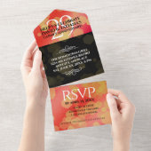 Elegante 29e granaat Huwelijksverjaardag All In One Uitnodiging (Afscheurbaar)