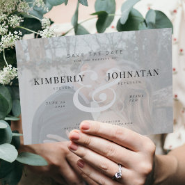 Elegante 2 aangepaste foto's overlay moderne trouw save the date