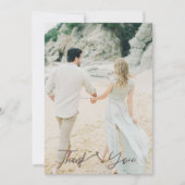 Elegante 2 foto bruiloft dank u kaart (Voorkant)